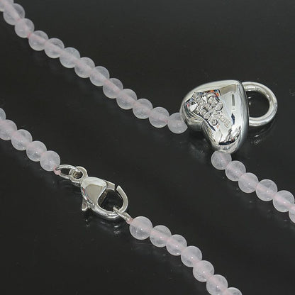 Tiffany & Co Rose Quartz Necklace Silver 925 E0575