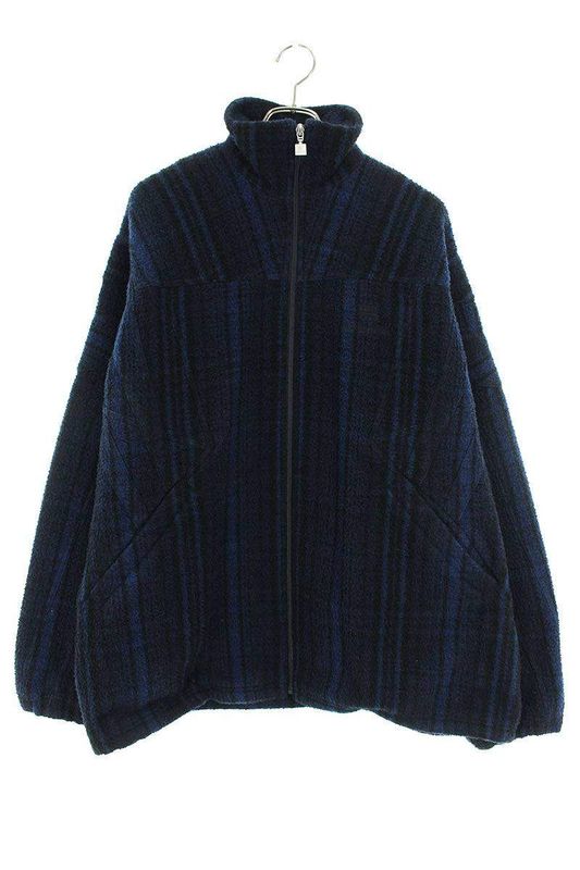 Balenciaga 21AW Tracksuit Jacket 675648 Tlu11 Sporty B Wool Check Track Blouson