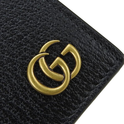 Gucci Billfold 428726 GG Marmont Leather Black Gold Hardware Card Case Bifold