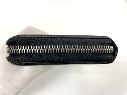 Prada Saffiano Leather Round Zipper Long Wallet Long Wallet Black Made In Italy