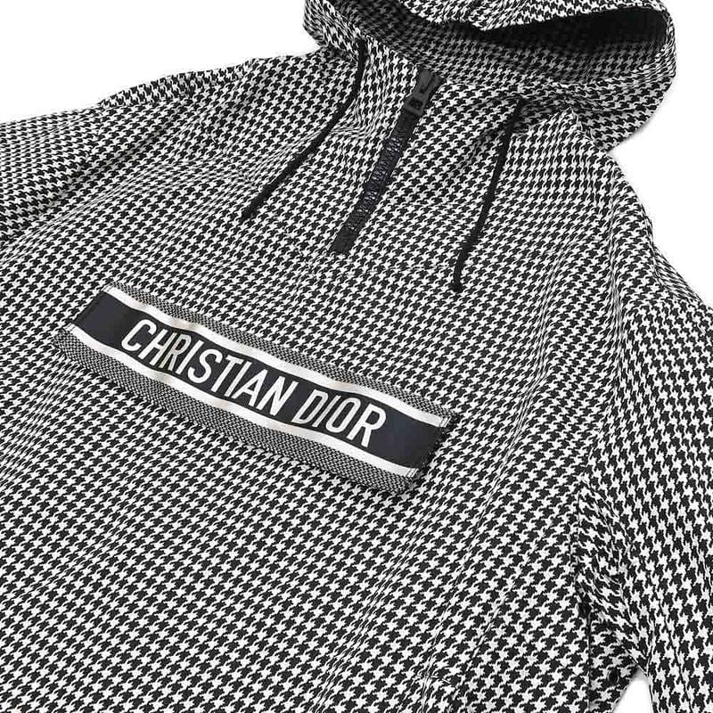 Dior Anorak Houndstooth XS BK WH 017c10a2856 Polyester Logo Women's