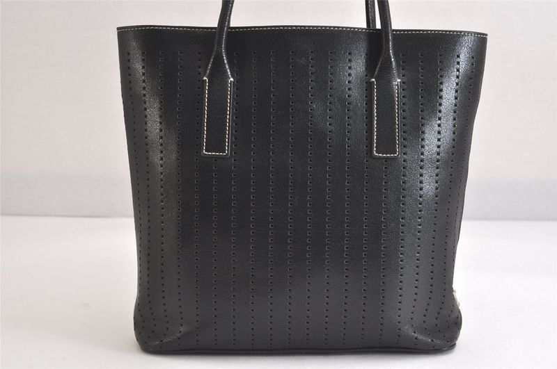 Prada Vintage Leather Hand Tote Bag Purse Black 3034n