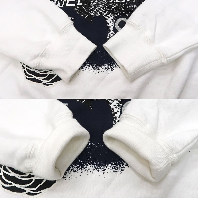 Chanel Sweatshirt Sequin M Size P63298k48933 White Sweatshirt Cotton
