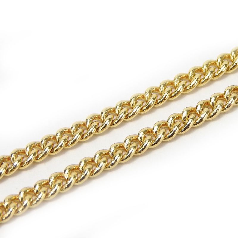 Christian Dior Necklace Metal Gold Black Accessories Logo Rhinestone Ladies