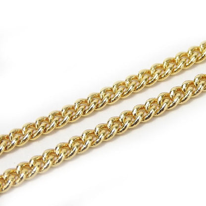 Christian Dior Necklace Metal Gold Black Accessories Logo Rhinestone Ladies