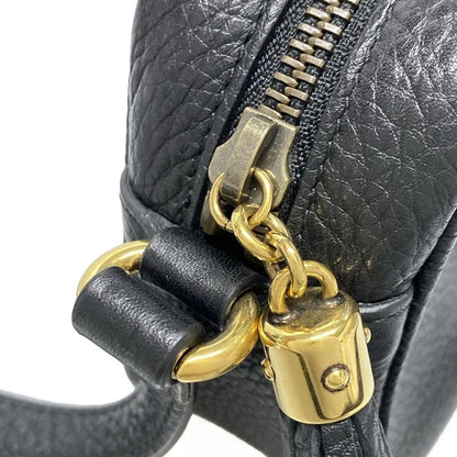 Gucci Shoulder Bag Double G 347994 Black Leather