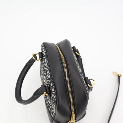 Loewe Amazona 16 Navy Black Gold Hardware A039n21x03 Calf Anagram Jacquard