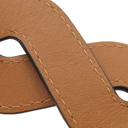 Loewe Shoulder Strap Wave Stitch Shoulder Strap Leather Brown Gold Hardware