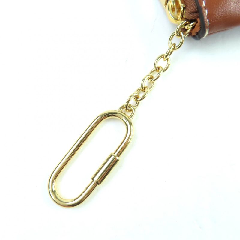 Celine Coin Purse Cuil Triomphe Tan Smooth Calf Leather Card Pouch Coin Case