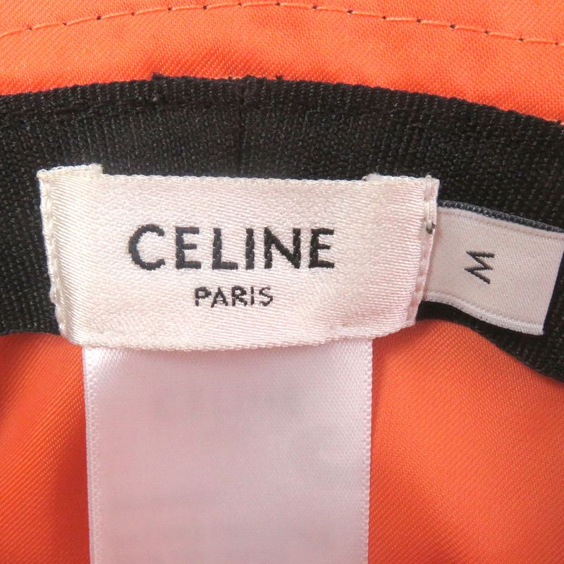 Celine 2aub0930c Logo Print Cotton Quilted Bucket Hat Black M Made In France