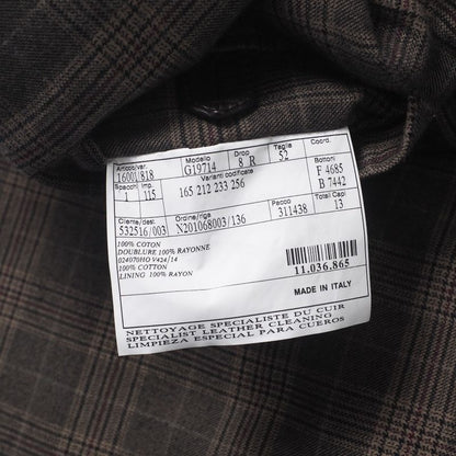 Hermes Tailored Jacket Size 52 Single Jacket Bleather Check 2B Made In Italy