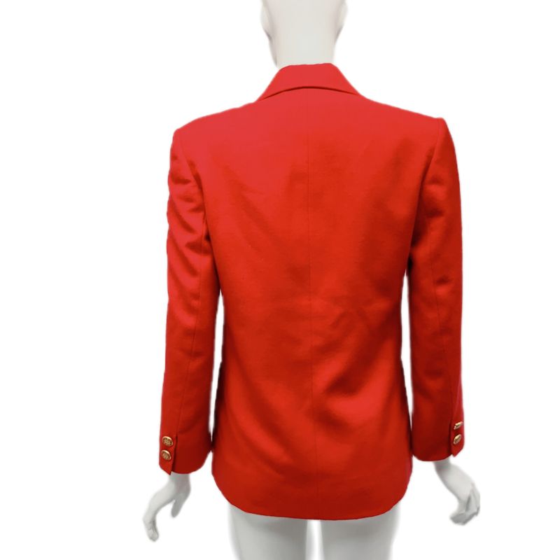 Celine Tailored Jacket Embroidered Badge Red Size 36