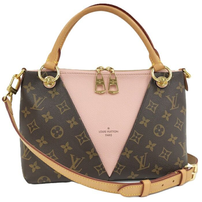 Louis Vuitton V Tote BB 2WAY Handbag Monogram Rose Ballerine Brown M43967