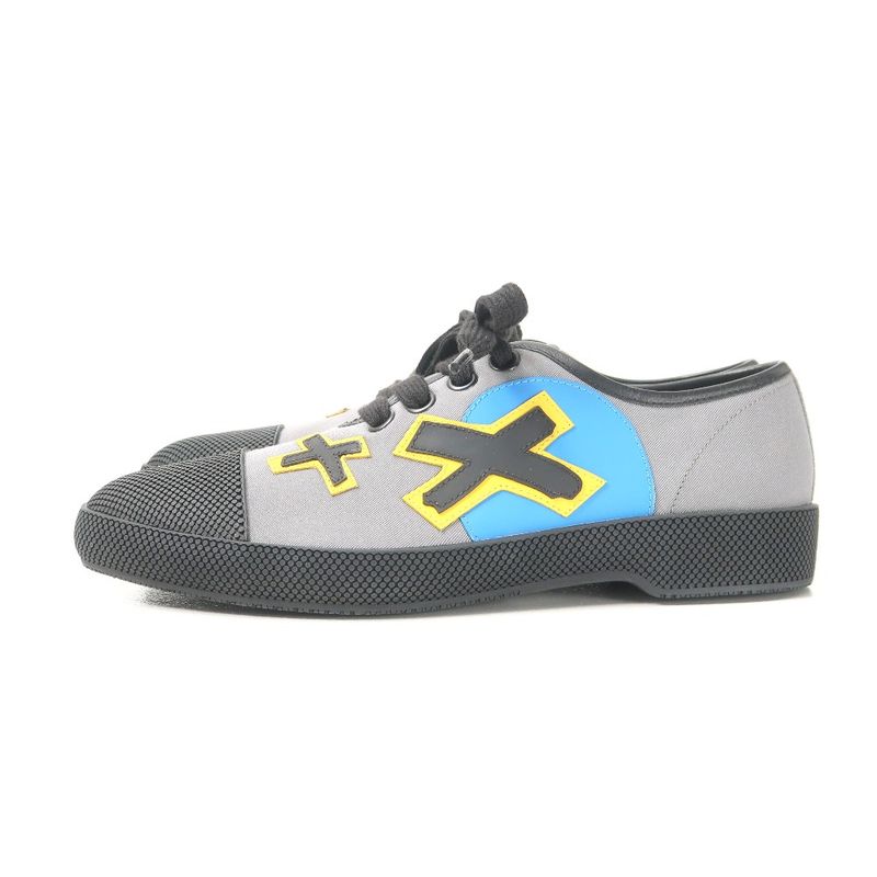 Prada Sneakers Size 5 1 2 Low Cut Rubber Wappen Leather Shoes 20250610 Ra5022