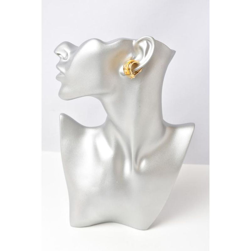 Hermes Earrings Hermes Emailles Cloisonne Enamel With Flower Motif Yellow Gold