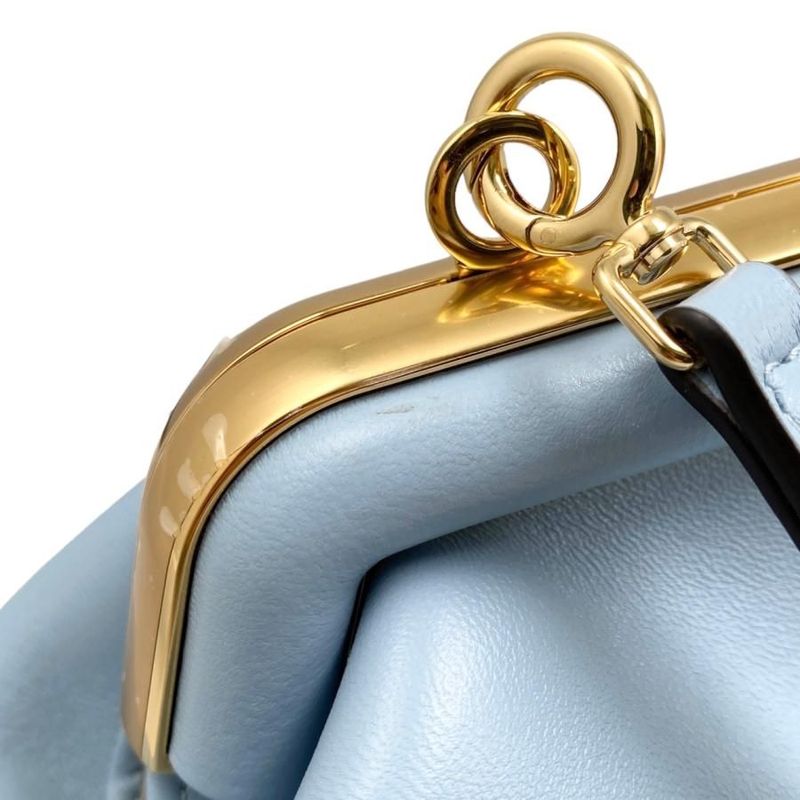 Fendi Shoulder Bag First Small Bag 8bp129 Abve F1993 Blue Gold Hardware Fendi