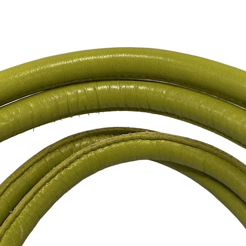 Dior/christian Dior Handbag Trotter Light Green Ribbon Leather