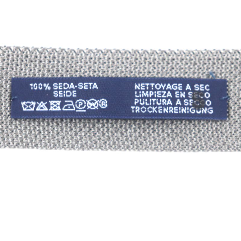 Hermes Cravate Tricot DE SOIE 100% Silk Etoupe/marine H Logo Embroidery Knit