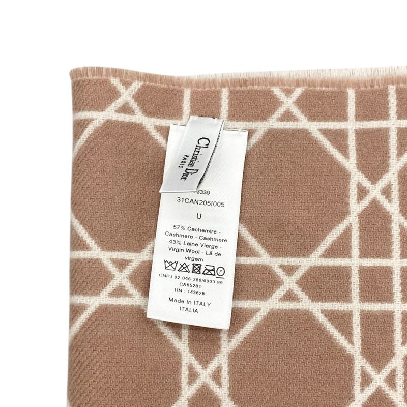 Christian Dior Scarf Canage 31can205i005 Logo Cashmere Wool Pink White Christian