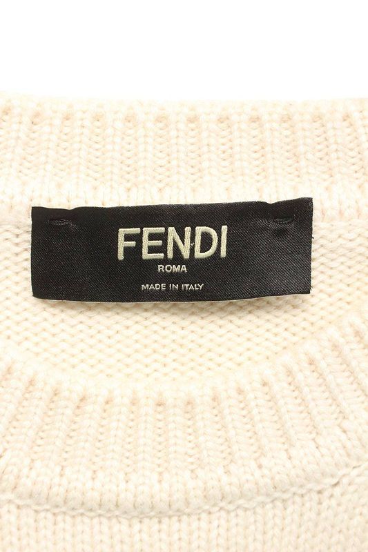 Fendi Fzx037 AIBM Zucca Pattern Bicolor Knit Men 50