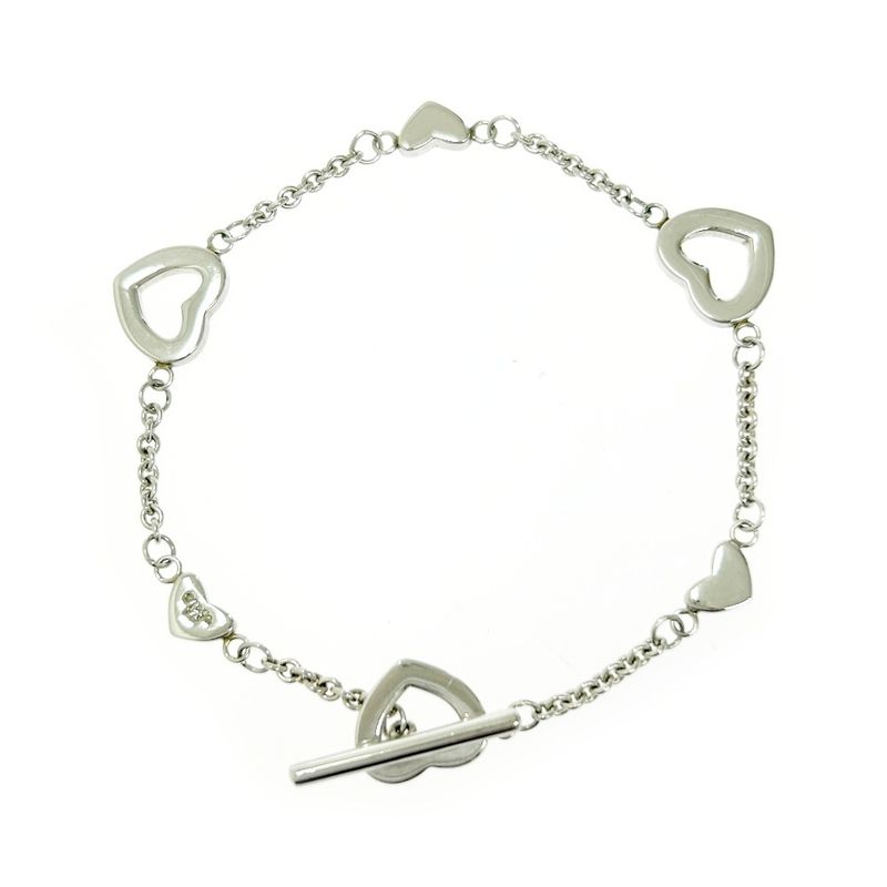 Tiffany & Co Tiffany & Co Silver Heart Link Lariat Bracelet 7.1g 925 Engraved