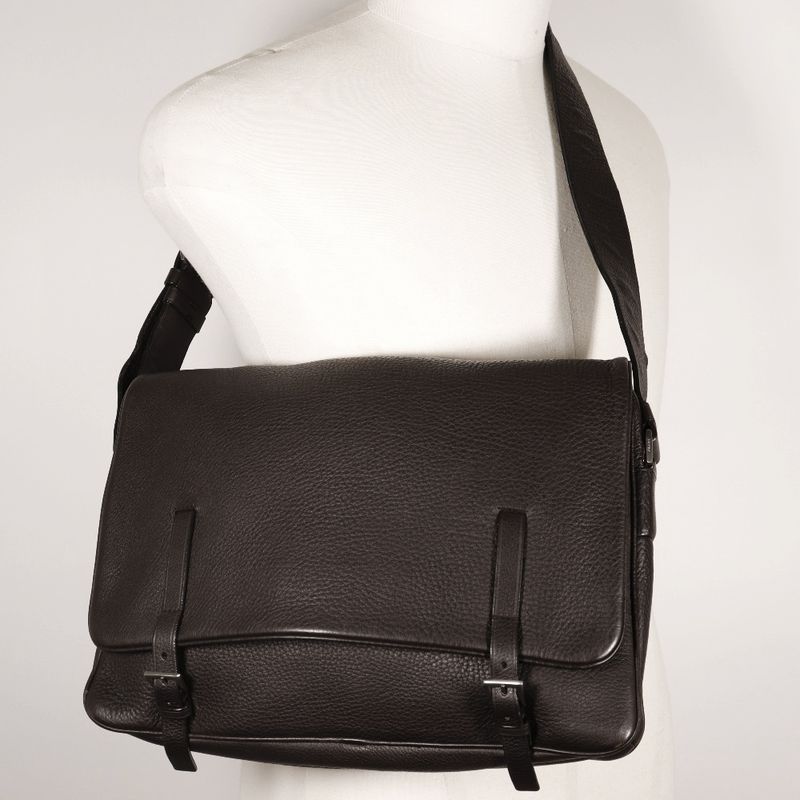 Prada Messenger Bag Calf Brown Men's Shoulder Bag