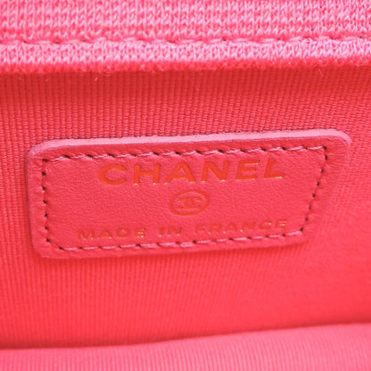 Chanel Shoulder Mini Quilted Chain Cotton Red Bag