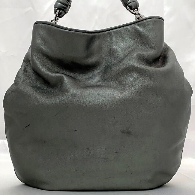 Loewe Tote Bag Metallic Gray Anagram Excellent Condition Preowned Leather