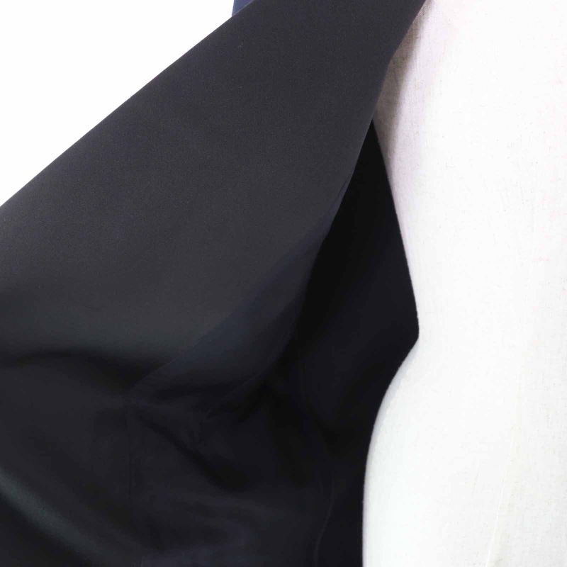 Celine 2 8h28/5065 Phoebe Philo Satin Lapel Crombie Coat Navy Black 34 Made In