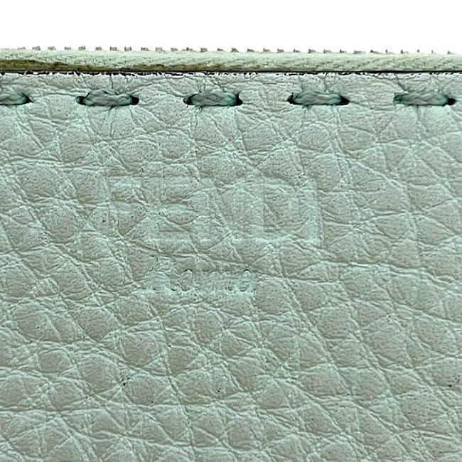 Fendi Coin Case Light Green Selleria 8m343 Excellent Condition Coin Purse