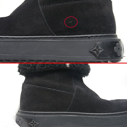 Louis Vuitton LV Snowdrop Line Ankle Boots 35 Black Mouton Boots