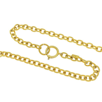 Chanel Relief Matelasse Framed Round Reversible Pendant Necklace Women