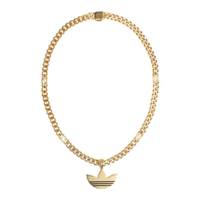 Gucci Adidas Collaboration Necklace Trefoil Golmette Chain Gold Black