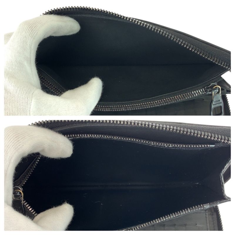 Louis Vuitton Monogram Empreinte Zippy Wallet Vertical Black Leather M69047