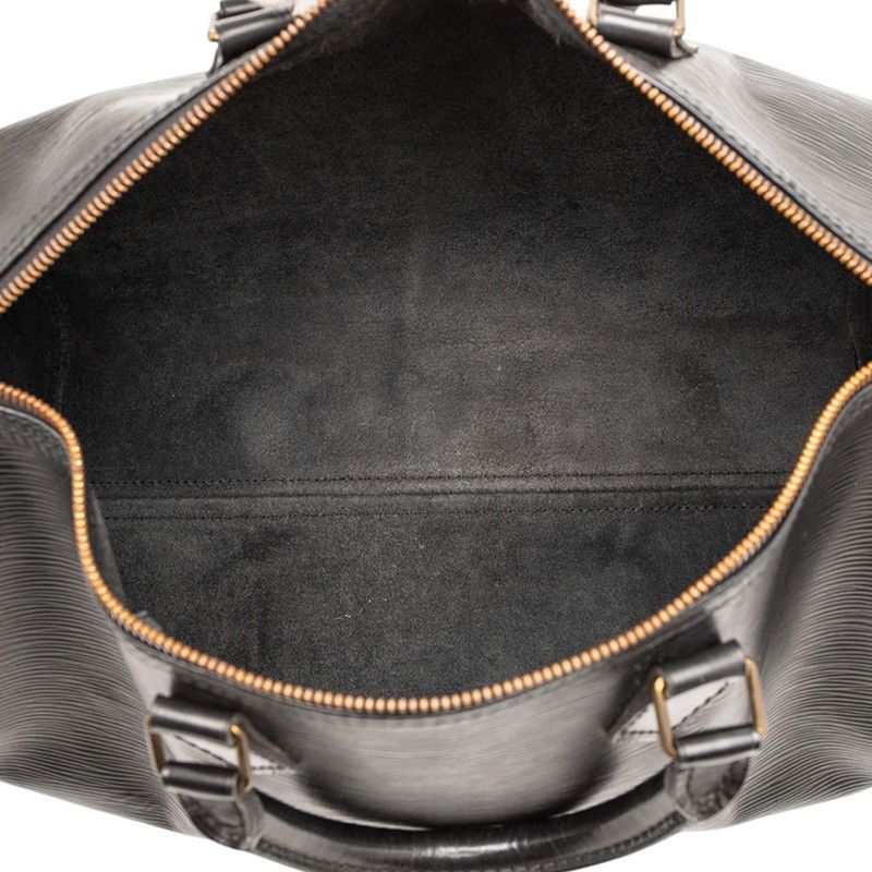 Louis Vuitton Epi Speedy 35 Handbag Boston Bag M42992 Noir Black Leather Women