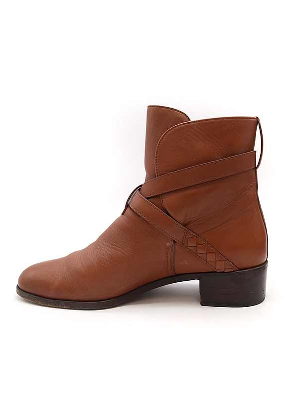 Bottega Veneta Jodhpurs Leather Heeled Boots Brown 40