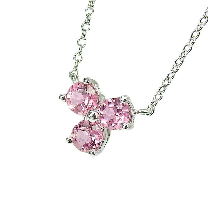 Tiffany & Co Aria Pink Tourmaline Necklace 18K White Gold 750 White Gold Pink