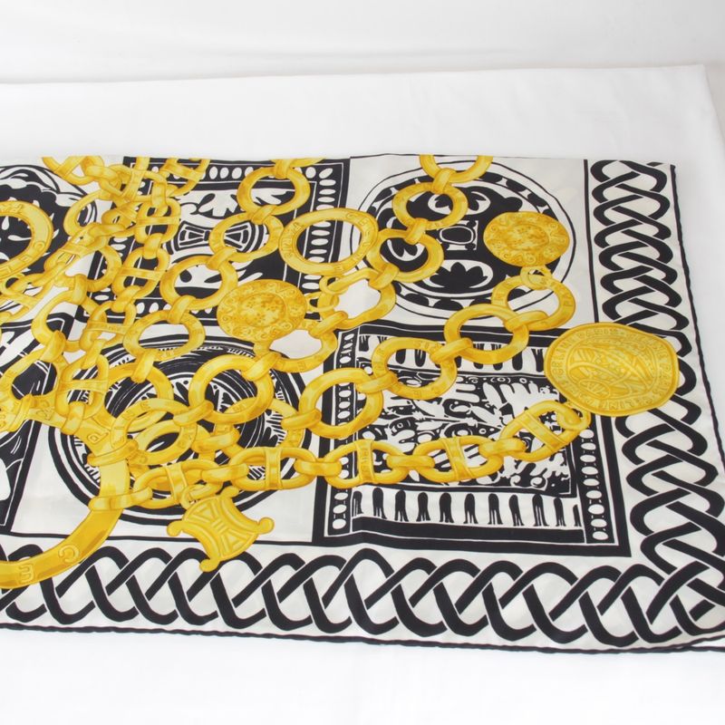Celine Large Size 90 Chain Scarf Silk Women