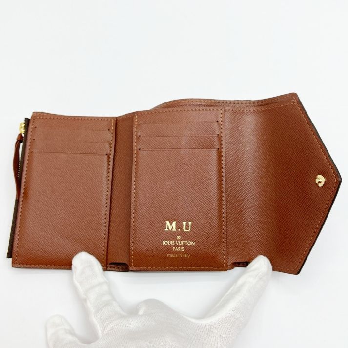 Louis Vuitton Monogram Portefeuille Victorine Trifold Wallet with Initials