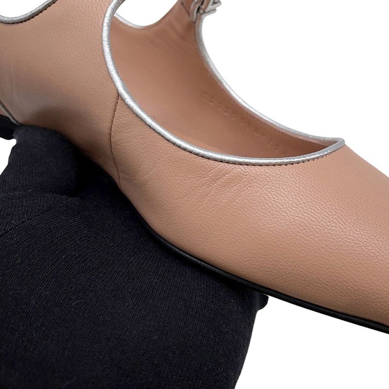 Hermes Ballet Shoes Cles Leather 35 Beige Perlino Gris Argent
