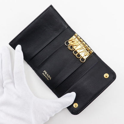 Prada Logo Hardware 6-rib Leather _ Key Case