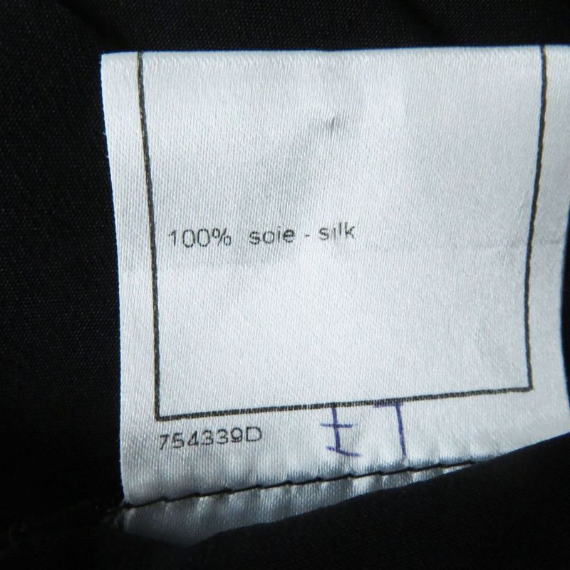 Hermes French CHANEL 06P P28626 Ladies 100% Silk Pleated Skirt With Coco