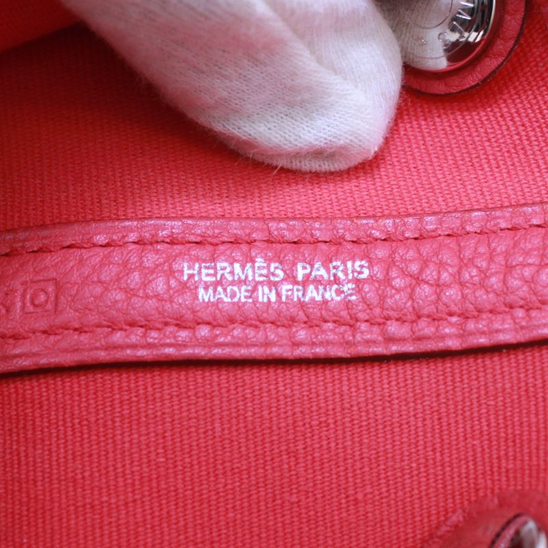 Hermes Garden Party TPM Toile Officier X Negonda Pin Cles D Handbag Silver