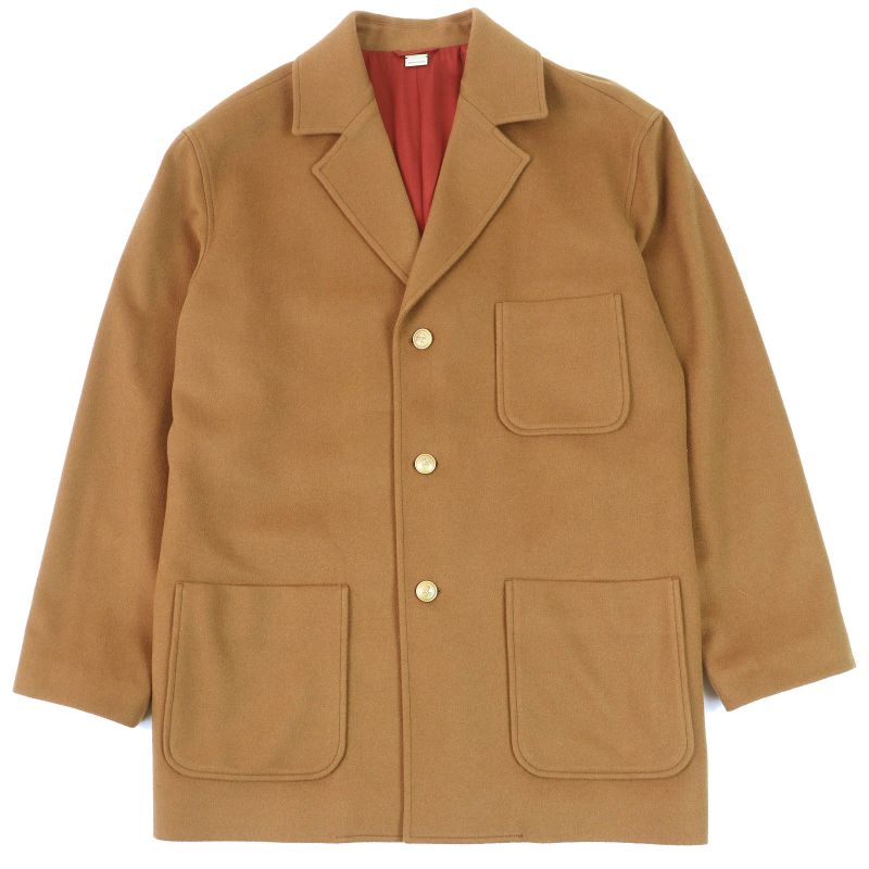 Gucci 728446 100% Cashmere Snake Embroidery Gold Button Single Breasted Coat