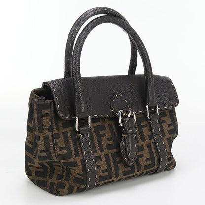 Fendi Selleria Mini Linda 8br486 Handbag Jacquard Leather Women