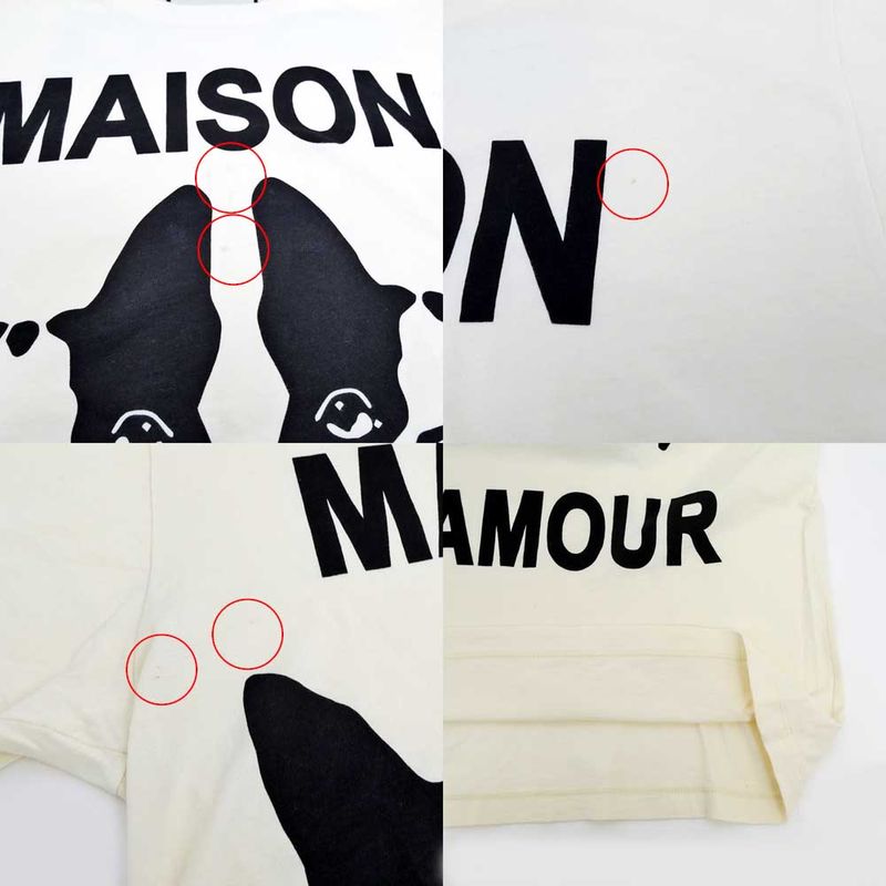 Gucci T-shirt Maison DE L'amor M Size White Sequin Logo Ladies' Clothing