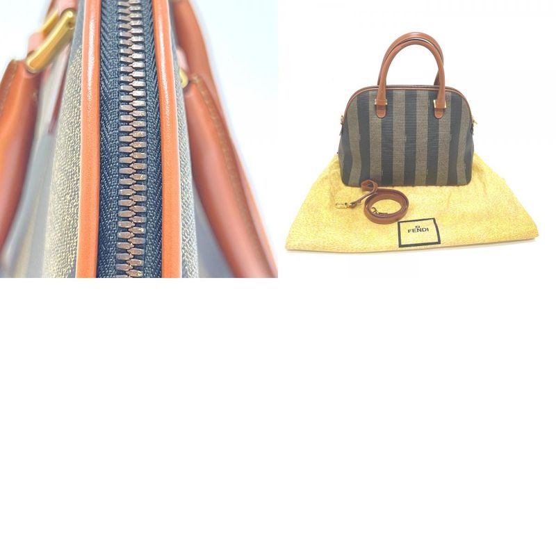 Fendi Handbag Pecan PVC Brown