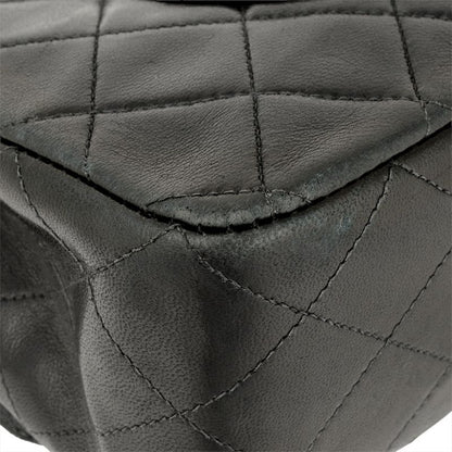 Chanel Matelasse 25 W Flap Chain Shoulder Bag Lambskin Black Gold Hardware Coco