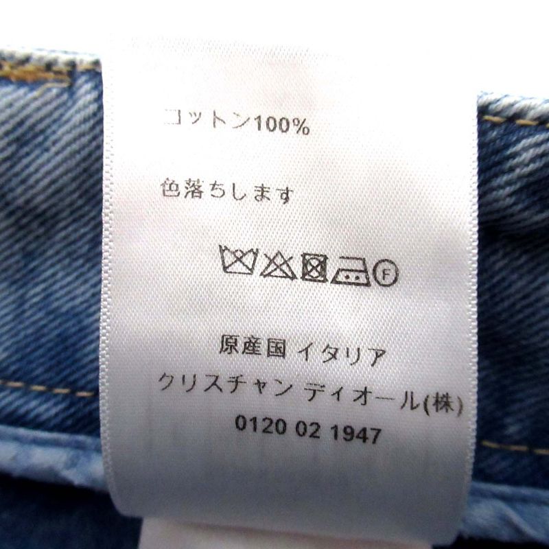 Cleaned 22SS Christian DIOR Denim Shorts With Belt I38 Indigo Blue Women's Used