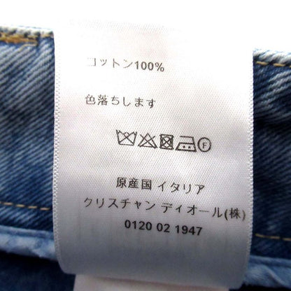 Cleaned 22SS Christian DIOR Denim Shorts With Belt I38 Indigo Blue Women's Used